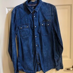 Buffalo David Bitton Dark Blue Button-Down Shirt